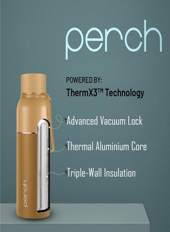 PERCH Zenith ISI Certified Hot and Cold Steel Water Bottle 560ml, Vacuum Insulated Flask for Adults | BPA-Free, Leakproof | Easy to Carry Bottle for Office, Gym, School - Image 4